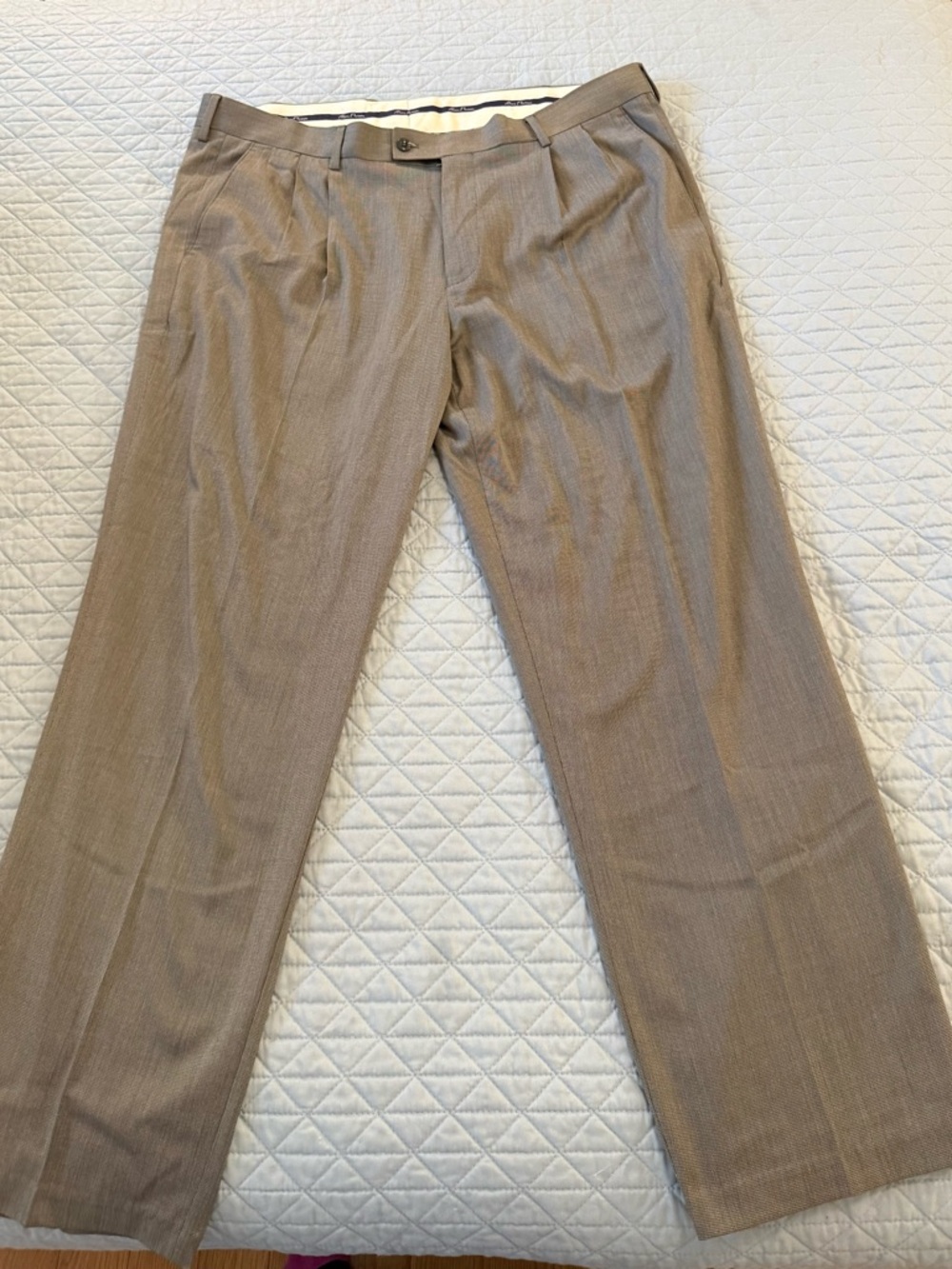 Alan Flusser Men's Taupe Dress Pants